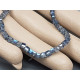 Glass Beads, Cube, 3mm faceted, Blue AB, string