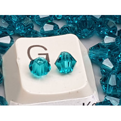 Glass beads, faceted bicone, 4mm, emerald colour, per 20g 