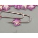 Glass Beads, Star shape with glitter, 8mm, Fuchsia Pink colour, bag of 100
