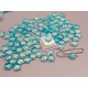 Glass Beads, Star shape with glitter, 8mm, Turquoise colour, bag of 100