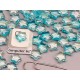 Glass Beads, Star shape with glitter, 8mm, Turquoise colour, bag of 100