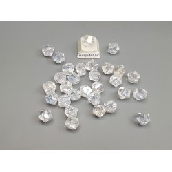 Glass Beads, Irregular clear AB rainbow effect, faceted, 10x9mm, bag 20pcs
