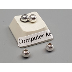 Sterling silver bead, 4mm round, each
