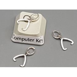 Sterling Silver Triangle Pinch Bail, approx 5.3mm ID wide, with soldered jump ring, each