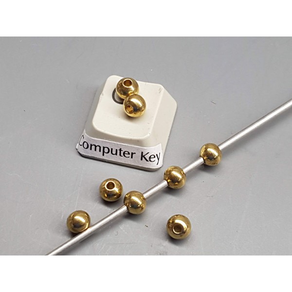 Filler Bead 5mm raw brass, seamless, each