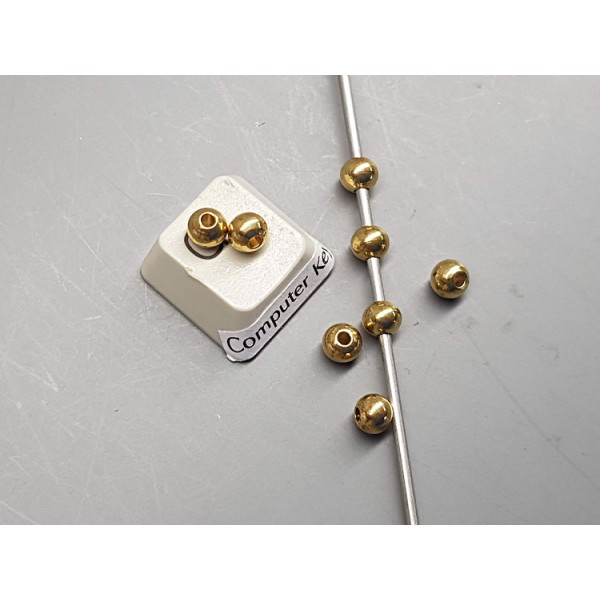 Filler Bead 5mm raw brass, seamless, each