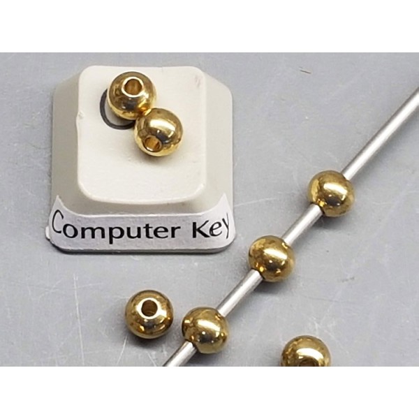 Filler Bead 5mm raw brass, seamless, each