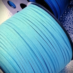 Faux Suede cord, 2.5mm wide, pastel blue, per meter