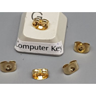 Scroll back for studs, 304 stainless steel with gold colour, pair