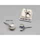 Pearl / ball holder Earring Stud, 8mm, Stainless Steel, pair