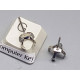 Pearl / ball holder Earring Stud, 8mm, Stainless Steel, pair