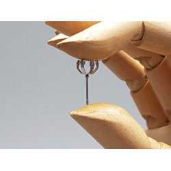 Pearl / ball holder Earring Stud, 8mm, Stainless Steel, pair