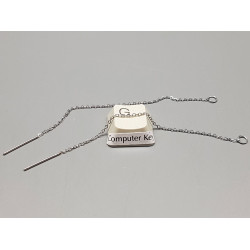 304 Stainless Steel Ear Threads, with jump ring, pair