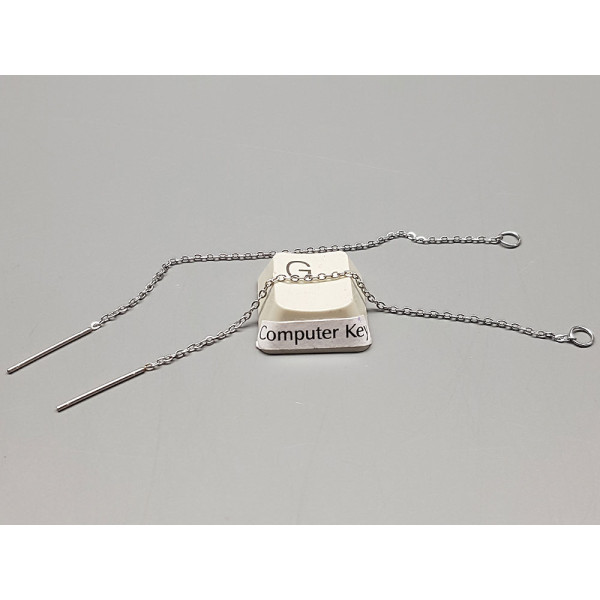 304 Stainless Steel Ear Threads, with jump ring, pair