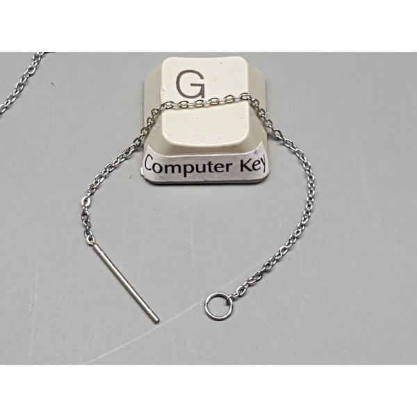 304 Stainless Steel Ear Threads, with jump ring, pair