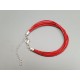Fashion bracelet, with multi-strand leather cord and lobster clasp, dark red, each