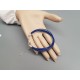 Fashion bracelet, with multi-strand leather cord and lobster clasp, dark blue, each