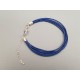 Fashion bracelet, with multi-strand leather cord and lobster clasp, dark blue, each