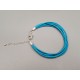 Fashion bracelet, with multi-strand leather cord and lobster clasp, dark teal, each