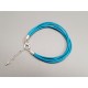 Fashion bracelet, with multi-strand leather cord and lobster clasp, dark teal, each