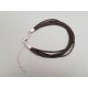 Fashion bracelet, with multi-strand leather cord and lobster clasp, black, each