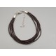 Fashion bracelet, with multi-strand leather cord and lobster clasp, black, each