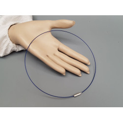 17.5 inch Necklace Loop, Steel Wire, Dark Blue, 1mm, each