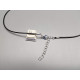 50cm Black Poly-cotton necklace Cord, 1.5mm, with parrot clasp and extender chain