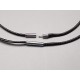 43cm Black Poly-cotton necklace Cord, 2.0mm, with push-plug clasp