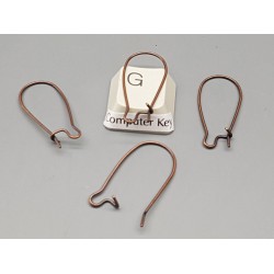Small-Med Kidney Wires, 25mm, antique copper, per pair