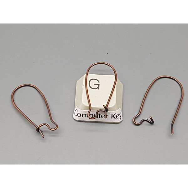 Small-Med Kidney Wires, 25mm, antique copper, per pair