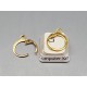 Leverback Earring hoops with loop, gloden, pair