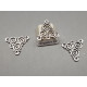 Delicate Spirals Chandelier, Triangle, Three Loops, antiqued silver, for lightweight earrings