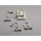 Vintage style Screw fitting Clip-on Earring with dome and loop, platinum colour, pair