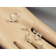 Vintage style Screw fitting Clip-on Earring with dome and loop, silver plate, pair