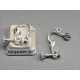 Vintage style Screw fitting Clip-on Earring with dome and loop, silver plate, pair
