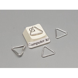 Jump rings, triangle, 11mm, silver plate, per bag of 50
