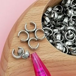 Jump rings, round, 7.0mm OD, 2.8mm half-round wire, stainless steel, per 50