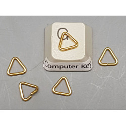 Jump rings, triangle, 7.5mm, raw brass, per 50