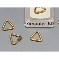 Jump rings, triangle, 7.5mm, raw brass, per 50