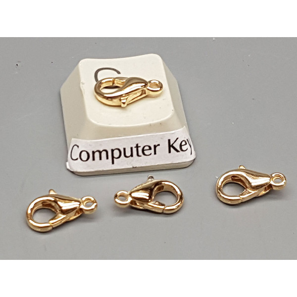 10mm Lobster / Parrot clasp, light gold colour, alloy