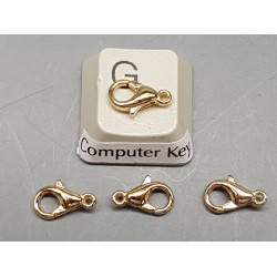10mm Lobster / Parrot clasp, light gold colour, alloy