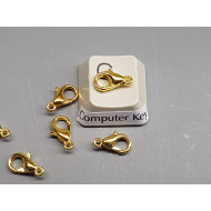 10mm Lobster / Parrot clasp, alloy, gold plate