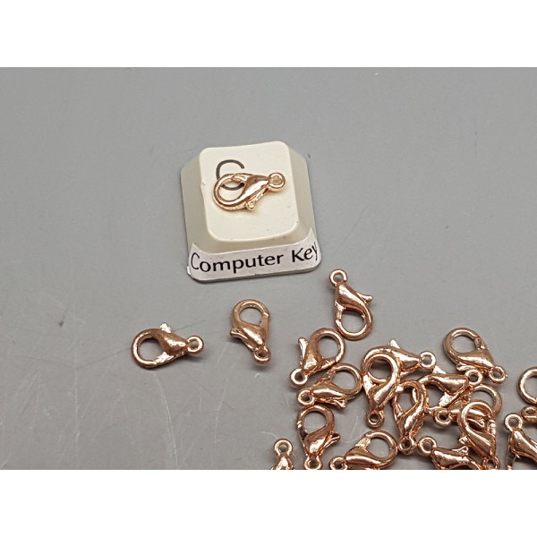 10mm Lobster / Parrot clasp, rose gold colour, alloy