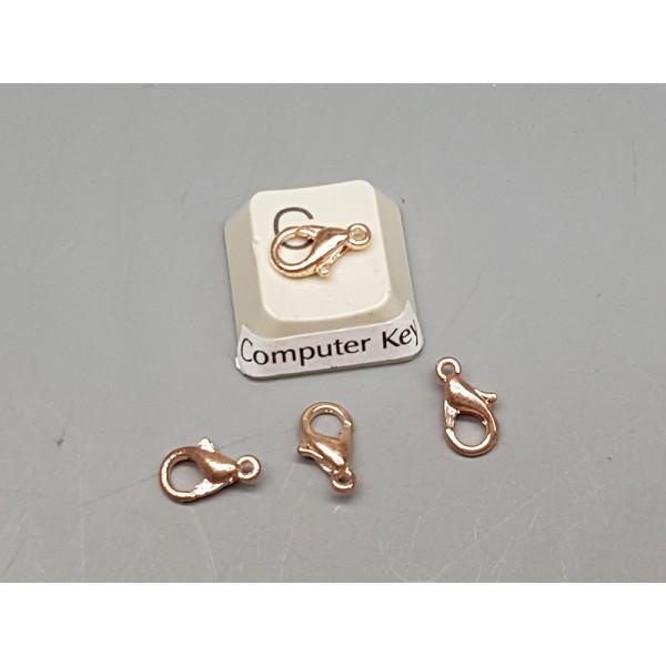 10mm Lobster / Parrot clasp, rose gold colour, alloy