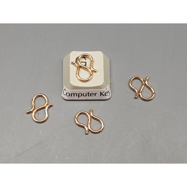 Clasp, S - Joiner, 11mm, 18ct gold plate