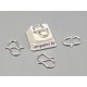 Clasp, S - Joiner, 13mm, silver plate, per 10