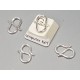 Clasp, S - Joiner, 13mm, silver plate, per 10