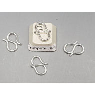 Clasp, S - Joiner, 13mm, silver plate, per 10