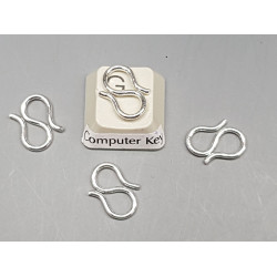 Clasp, S - Joiner, 13mm, silver plate, per 10